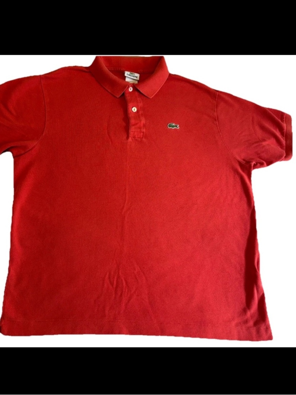 Lacoste Men's coral Red Pique Polo with Embroidered Crocodile